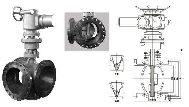 氣動(dòng)三通蝶閥結(jié)構(gòu)圖